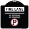 Signmission Fire Lane No Stopping No Standing W/ No Parking Heavy-Gauge Aluminum Sign, 18" x 18", BW-1818-24002 A-DES-BW-1818-24002 - alternate 1